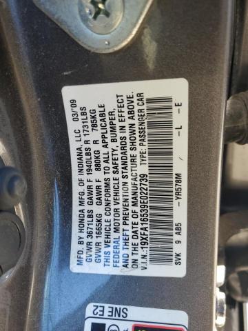 Photo 11 VIN: 19XFA16539E022739 - HONDA CIVIC LX 