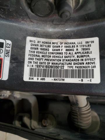 Photo 11 VIN: 19XFA16539E050122 - HONDA CIVIC 