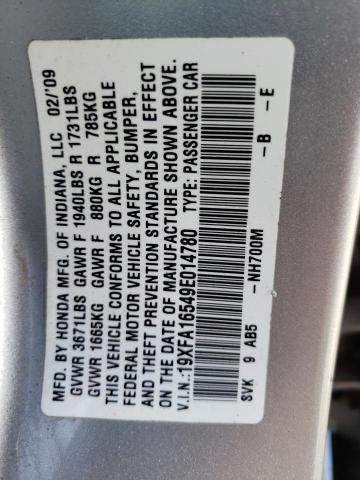 Photo 12 VIN: 19XFA16549E014780 - HONDA CIVIC 