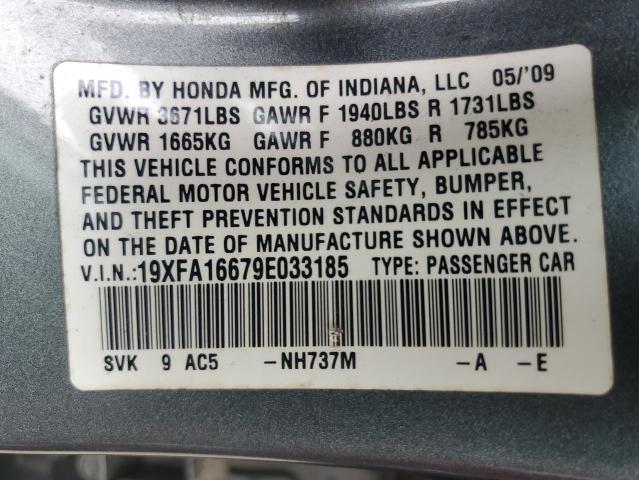 Photo 11 VIN: 19XFA16679E033185 - HONDA CIVIC 