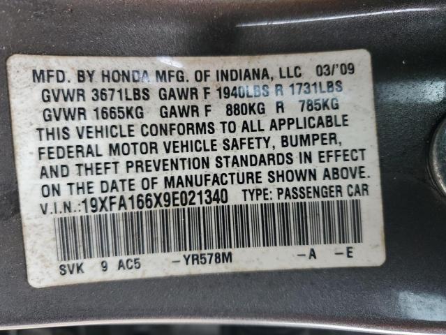 Photo 11 VIN: 19XFA166X9E021340 - HONDA CIVIC 