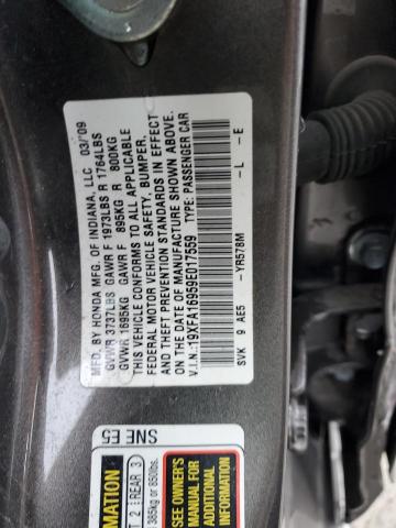 Photo 11 VIN: 19XFA16959E017559 - HONDA CIVIC EXL 