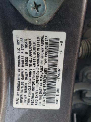 Photo 11 VIN: 19XFA1E53BE042982 - HONDA CIVIC LX 