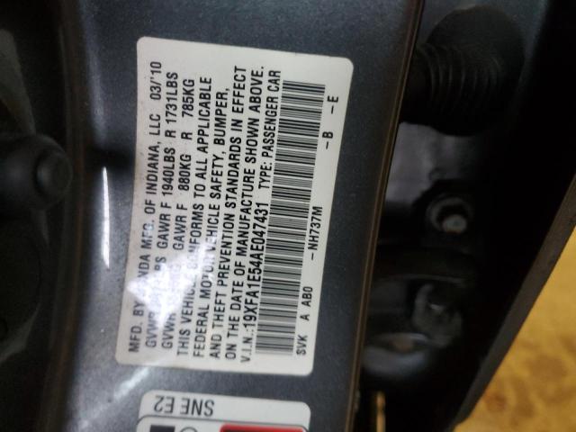 Photo 12 VIN: 19XFA1E54AE047431 - HONDA CIVIC 