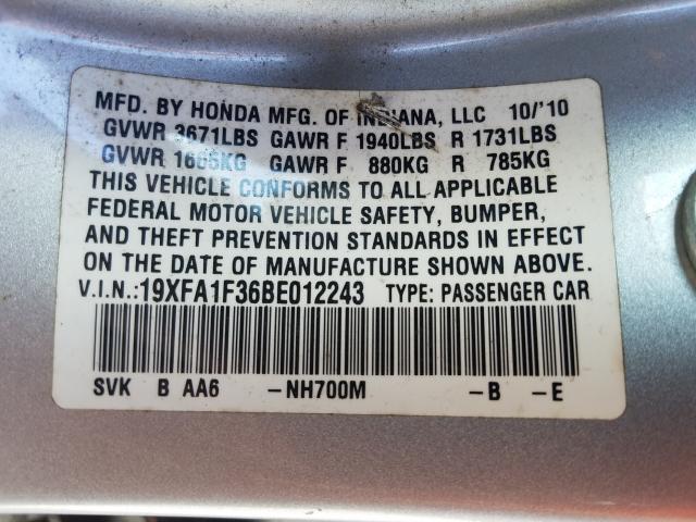 Photo 9 VIN: 19XFA1F36BE012243 - HONDA CIVIC VP 