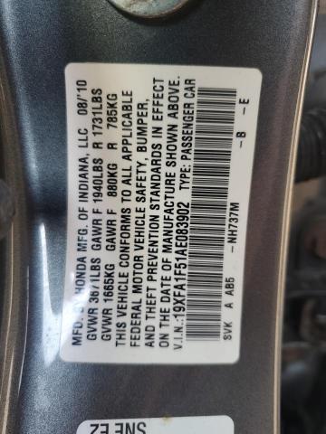 Photo 11 VIN: 19XFA1F51AE083902 - HONDA CIVIC LX 