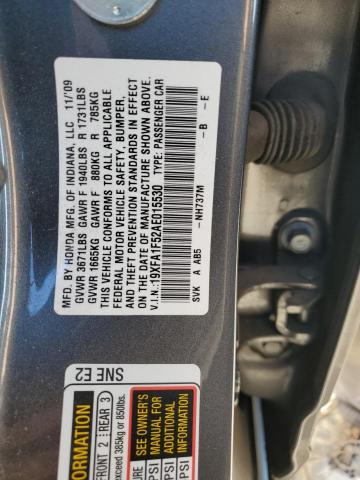 Photo 9 VIN: 19XFA1F52AE015530 - HONDA CIVIC LX 