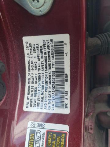 Photo 11 VIN: 19XFA1F52AE051038 - HONDA CIVIC LX 