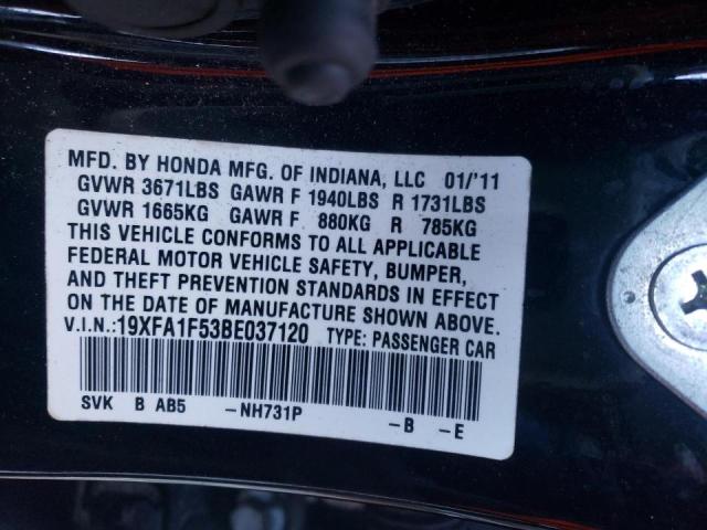 Photo 9 VIN: 19XFA1F53BE037120 - HONDA CIVIC LX 