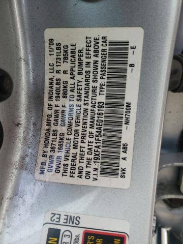 Photo 12 VIN: 19XFA1F54AE016193 - HONDA CIVIC LX 