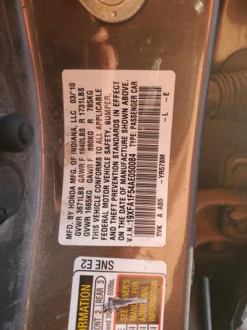 Photo 12 VIN: 19XFA1F54AE050084 - HONDA CIVIC LX 