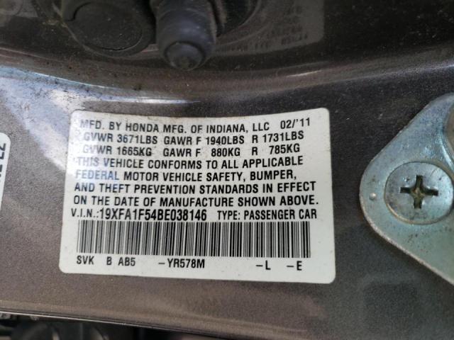 Photo 9 VIN: 19XFA1F54BE038146 - HONDA CIVIC LX 