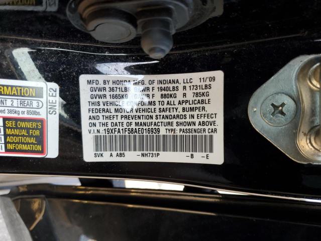 Photo 11 VIN: 19XFA1F58AE016939 - HONDA CIVIC 