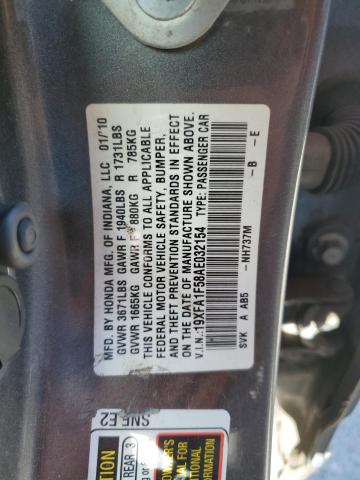 Photo 11 VIN: 19XFA1F58AE032154 - HONDA CIVIC LX 