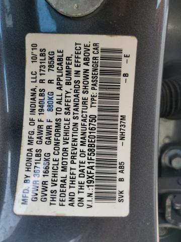 Photo 11 VIN: 19XFA1F58BE016750 - HONDA CIVIC LX 