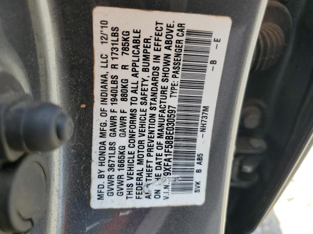 Photo 11 VIN: 19XFA1F58BE030597 - HONDA CIVIC 