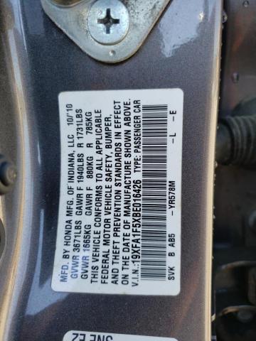 Photo 9 VIN: 19XFA1F5XBE016426 - HONDA CIVIC LX 