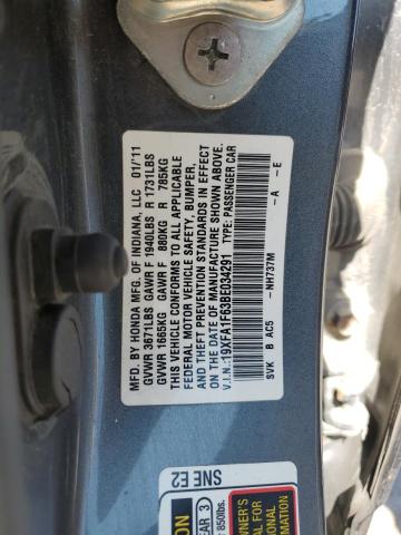 Photo 11 VIN: 19XFA1F63BE034291 - HONDA CIVIC 