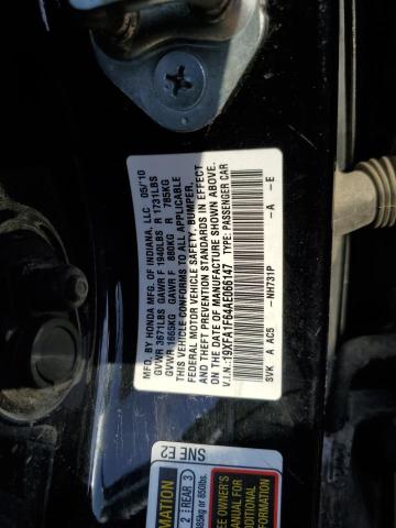 Photo 11 VIN: 19XFA1F64AE066147 - HONDA CIVIC 