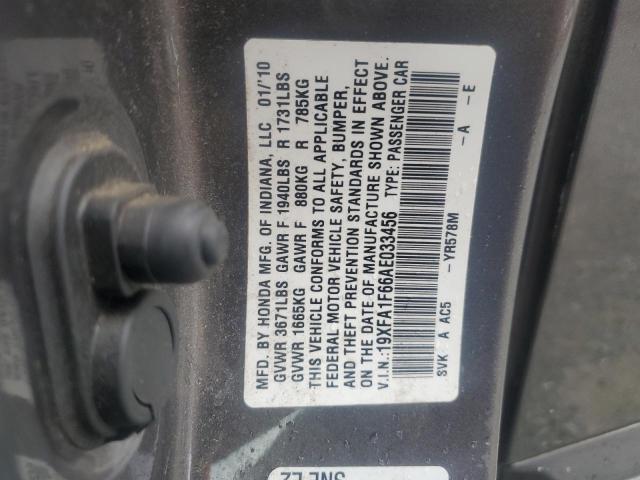 Photo 11 VIN: 19XFA1F66AE033456 - HONDA CIVIC 