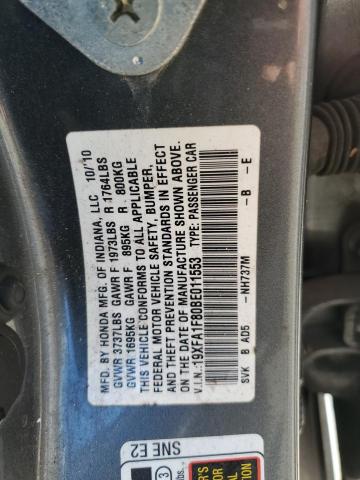 Photo 12 VIN: 19XFA1F80BE011553 - HONDA CIVIC EX 