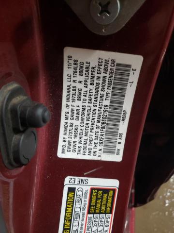 Photo 11 VIN: 19XFA1F80BE021919 - HONDA CIVIC EX 