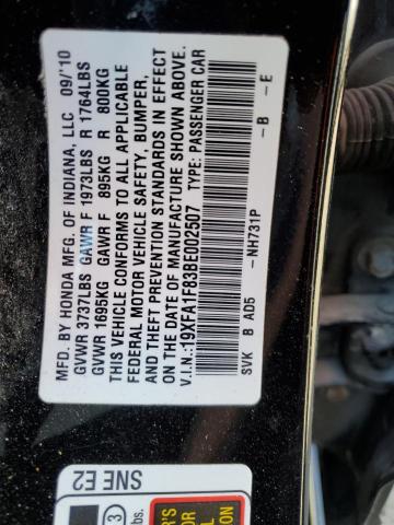 Photo 11 VIN: 19XFA1F83BE002507 - HONDA CIVIC EX 