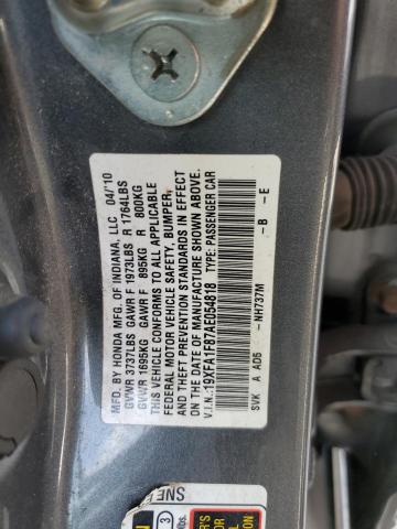 Photo 11 VIN: 19XFA1F87AE054818 - HONDA CIVIC 