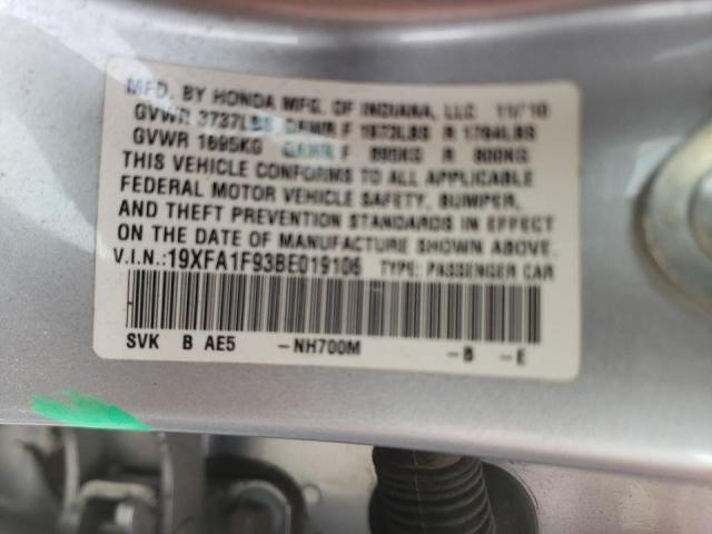 Photo 9 VIN: 19XFA1F93BE019106 - HONDA CIVIC EXL 