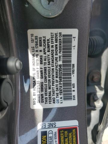 Photo 11 VIN: 19XFA1F94BE029546 - HONDA CIVIC 