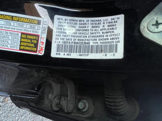 Photo 9 VIN: 19XFA1F99AE053646 - HONDA CIVIC EXL 