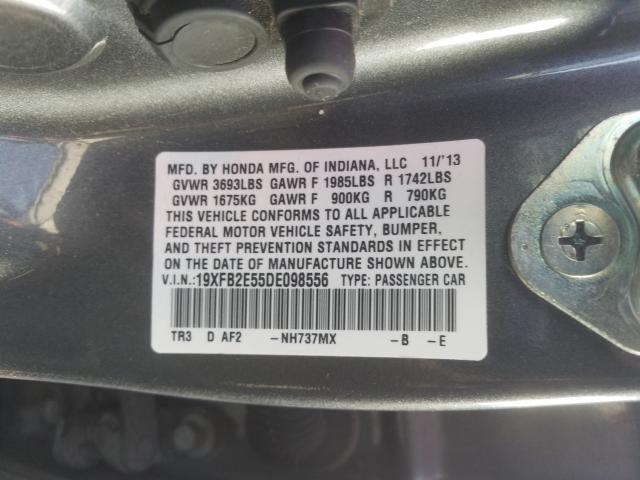 Photo 9 VIN: 19XFB2E55DE098556 - HONDA CIVIC LX 