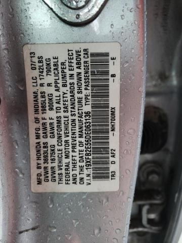 Photo 12 VIN: 19XFB2E56DE063136 - HONDA CIVIC 