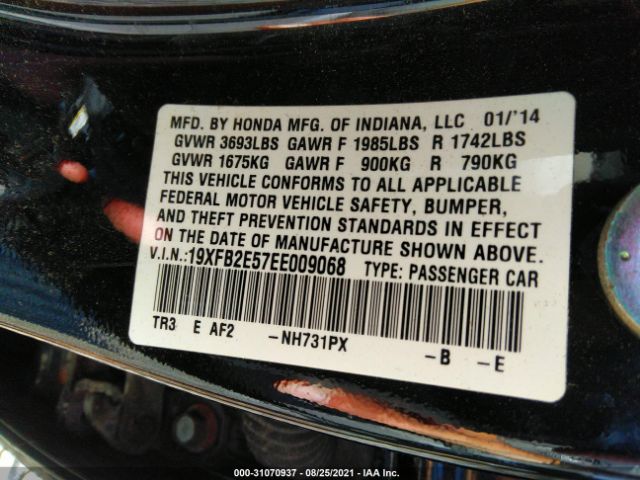 Photo 8 VIN: 19XFB2E57EE009068 - HONDA CIVIC SEDAN 