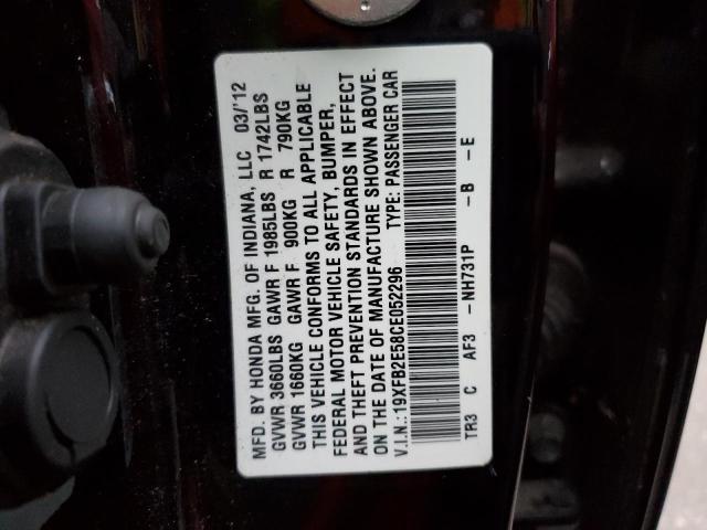 Photo 9 VIN: 19XFB2E58CE052296 - HONDA CIVIC LX 