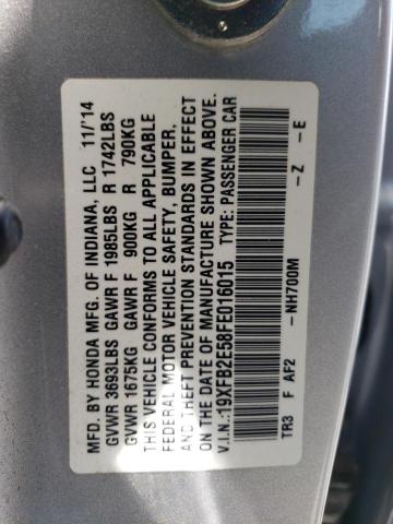 Photo 9 VIN: 19XFB2E58FE016015 - HONDA CIVIC LX 