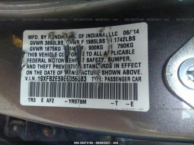 Photo 8 VIN: 19XFB2E59EE056683 - HONDA CIVIC SEDAN 