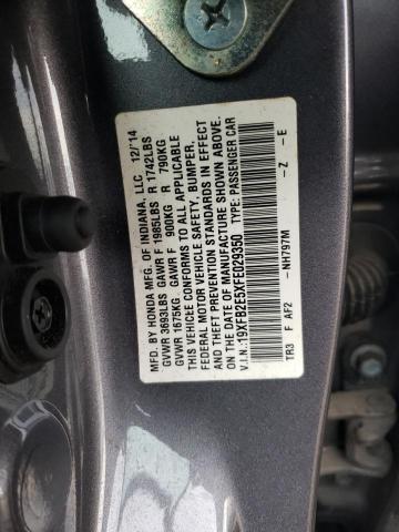 Photo 11 VIN: 19XFB2E5XFE029350 - HONDA CIVIC 