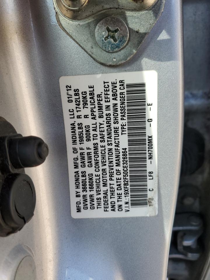 Photo 11 VIN: 19XFB2F50CE326864 - HONDA CIVIC 