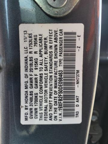 Photo 11 VIN: 19XFB2F50DE098463 - HONDA CIVIC LX 