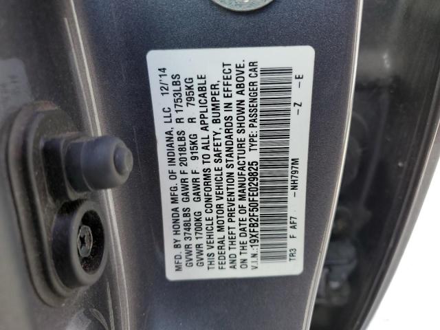 Photo 12 VIN: 19XFB2F50FE029825 - HONDA CIVIC LX 