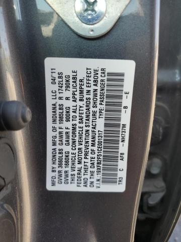 Photo 11 VIN: 19XFB2F51CE001317 - HONDA CIVIC 