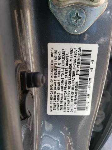 Photo 9 VIN: 19XFB2F51CE087826 - HONDA CIVIC LX 