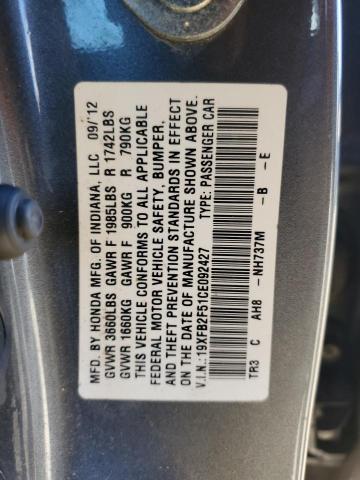 Photo 11 VIN: 19XFB2F51CE092427 - HONDA CIVIC 