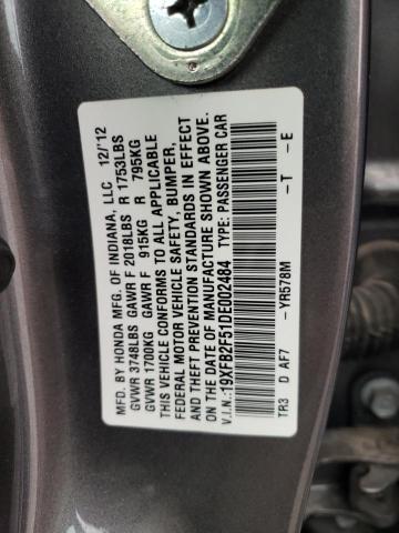 Photo 9 VIN: 19XFB2F51DE002484 - HONDA CIVIC LX 