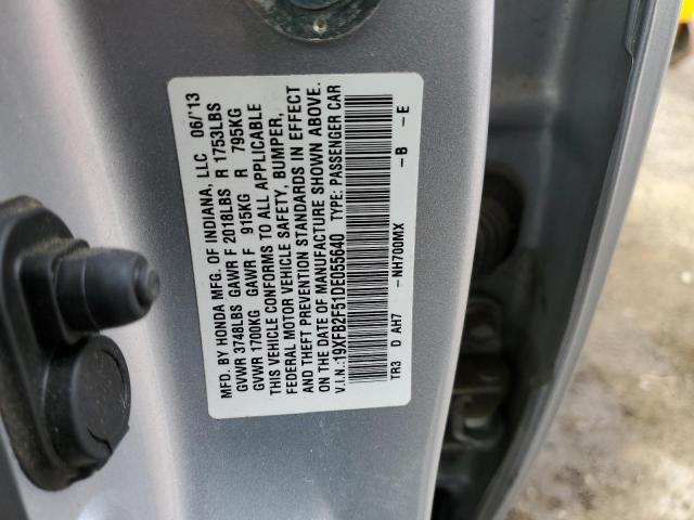 Photo 11 VIN: 19XFB2F51DE055640 - HONDA CIVIC LX 