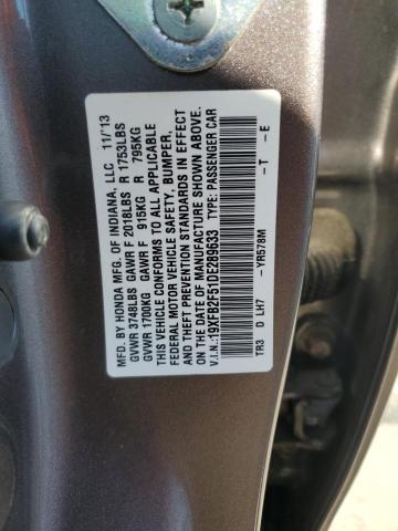 Photo 12 VIN: 19XFB2F51DE289633 - HONDA CIVIC LX 