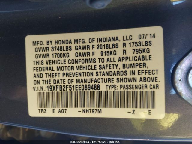 Photo 8 VIN: 19XFB2F51EE069488 - HONDA CIVIC 