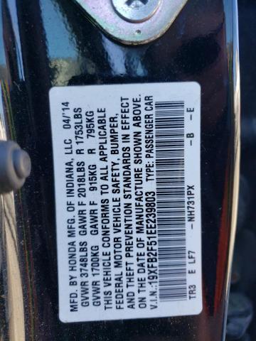 Photo 11 VIN: 19XFB2F51EE239803 - HONDA CIVIC LX 