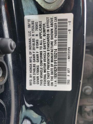 Photo 9 VIN: 19XFB2F51FE105214 - HONDA CIVIC LX 